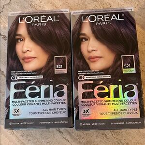 NEW 🆕 TWO Feria Multi-Faceted Hair Color - 521 Medium Cool Iridescent Brown